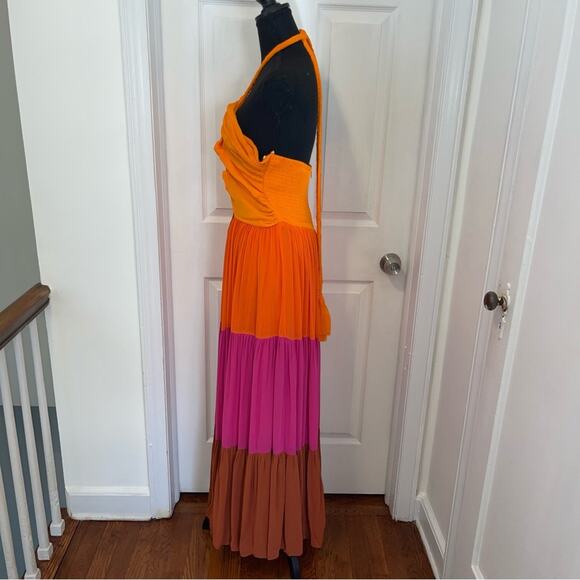 FARM RIO Warm Color Blocking Maxi Dress - Picture 8 of 13
